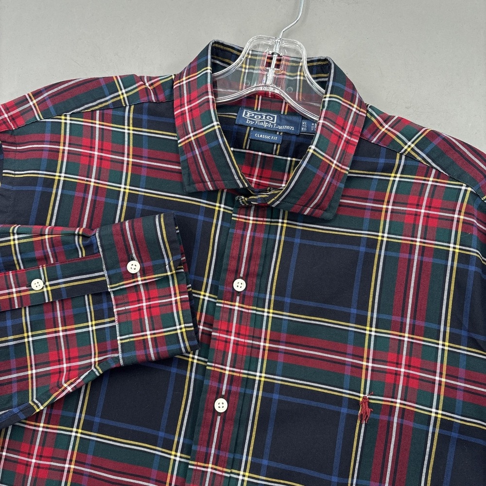 Polo By Ralph Lauren Shirt Mens XL Multicolor Plaid Button Up Long Sleeve Tartan